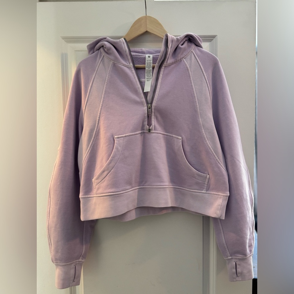 Lululemon scuba half zip mineral dye purple cosmo